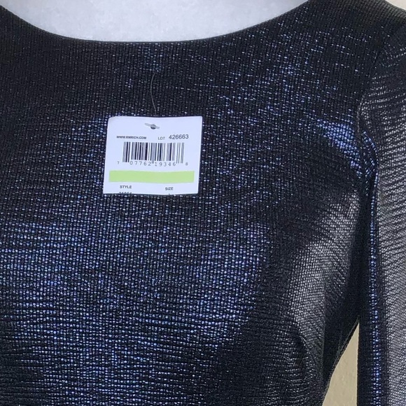 NWT NIGHTWAY Navy Long Sleeve Jewel Neck Knee Length Evening Sheath Dress Sz:4 - Picture 11 of 16